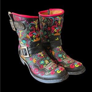 Old Gringo Black Multicolor Embroidered Boots